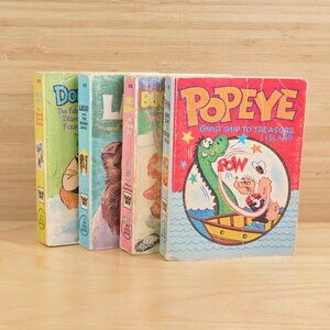 Vintage Whitman and Big Little Book set, Popeye, Bugs Bunny, Lassie, Donald Duck